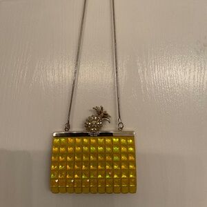 Kate Spade of New York Framed Lella Lemon Drop Yellow Pineapple Clasp Purse